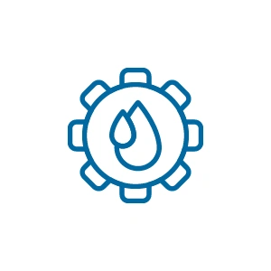 Gear with water droplet icon