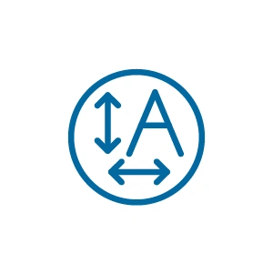 Icon representing size adjustment